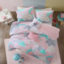 Kids Comforter Vibrant Fun and Playful Unicorn Print Down Alternative All Sea...
