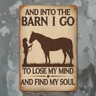Vintage Barn My Mind Riding Horses Tin Metal Signs Home Décor 8x12