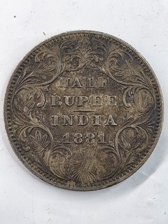Mezza rupia India 1881