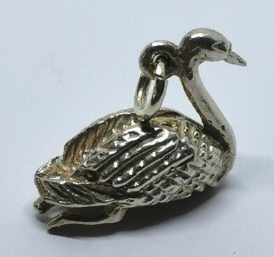 VINTAGE, STERLINGSILBER, CHARM / ANHÄNGER, SCHWAN
