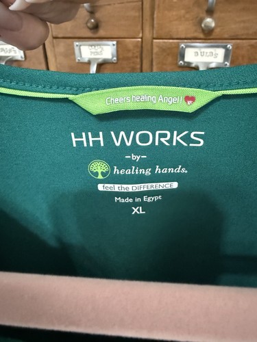 Healing Hands Scrubs HH Works Monica Top 2500 Green XL Set Of 2 - Picture 4 of 6