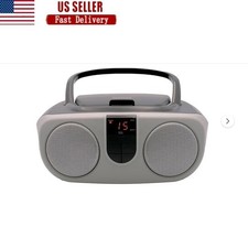 Portable CD Boombox AM FM Radio W/ Aux LED Display AC Adapter Battery Operated