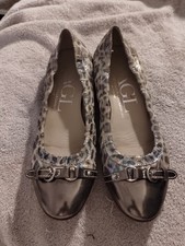 AGL ATTILIO GUISTI LEOMBRUNI Captoe Leopard Gold Metallic Flats Size 38