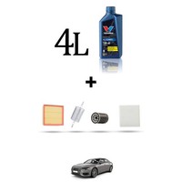 Hoffcar Wartungskit 4 Filter Und 4L ÖL FüR Audi A6 (C5) 1.8 20V Turbo Quattro