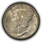 1929 10c Mercury Silver Dime - AU/UNC - SKU-Z6778