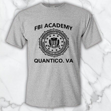 FBI Academy Quantico VA Men's Grey Graphic T Shirt Freeships