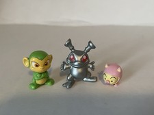 Neopets Jakks Pacific Figurines 2009 Green Mynci, Silver Grundo, Pink Snorkle 