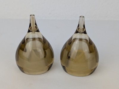 Vtg Guzzini Salt Pepper Shaker Lucite Teardrop Luigi Massoni Design MCM Unique 