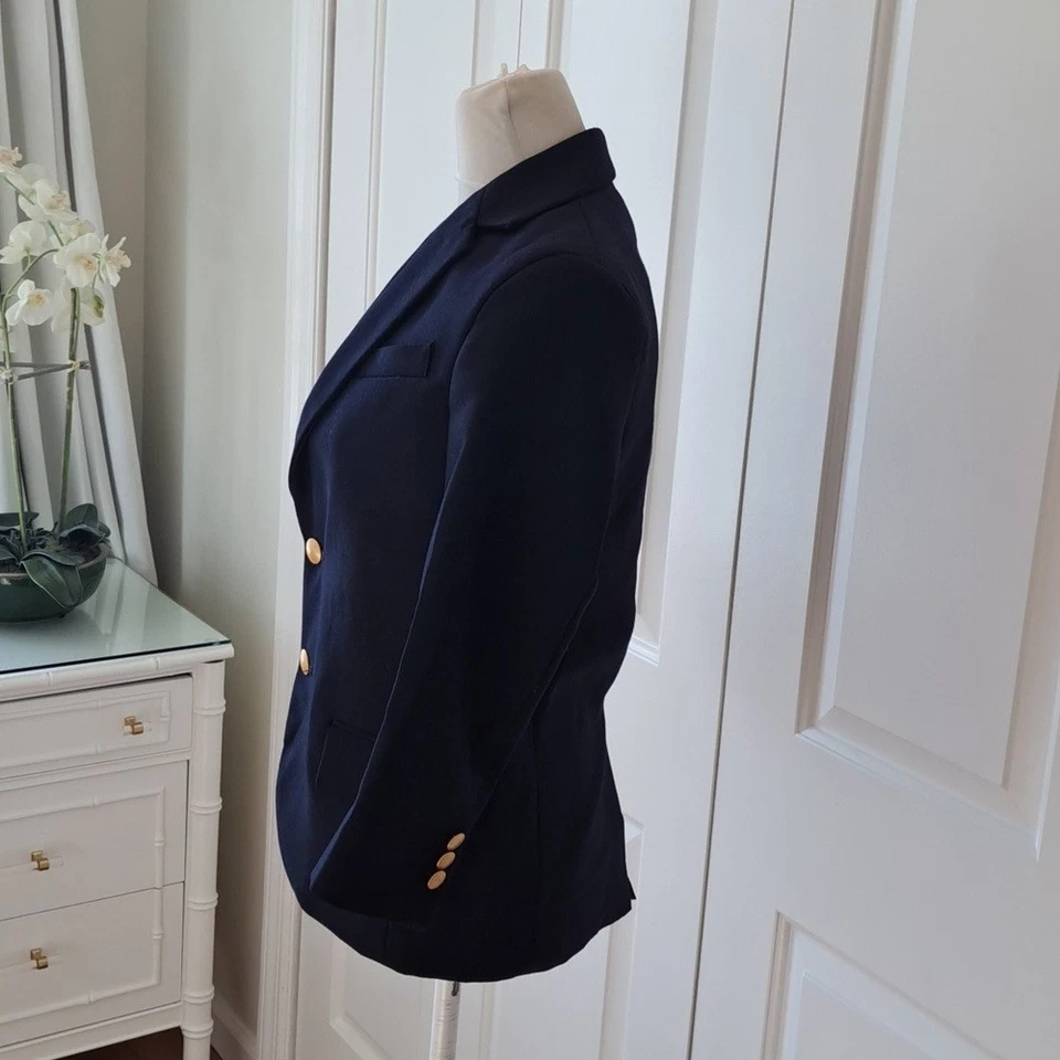 Blazer Lands' End Niños Jóvenes Clásico Azul Marino Mezcla Lana Forrado Botones Dorados 8H Nuevo sin Etiquetas Foto 2 de 4