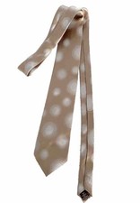 BCBG Attitude Silk Necktie Beige Polka Dot Brown Stripe Lining Designer
