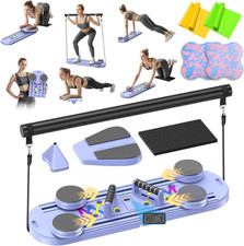 Pilates Reformer Board for Home Workout, 5-In- Foldable Pilates Board with Resis