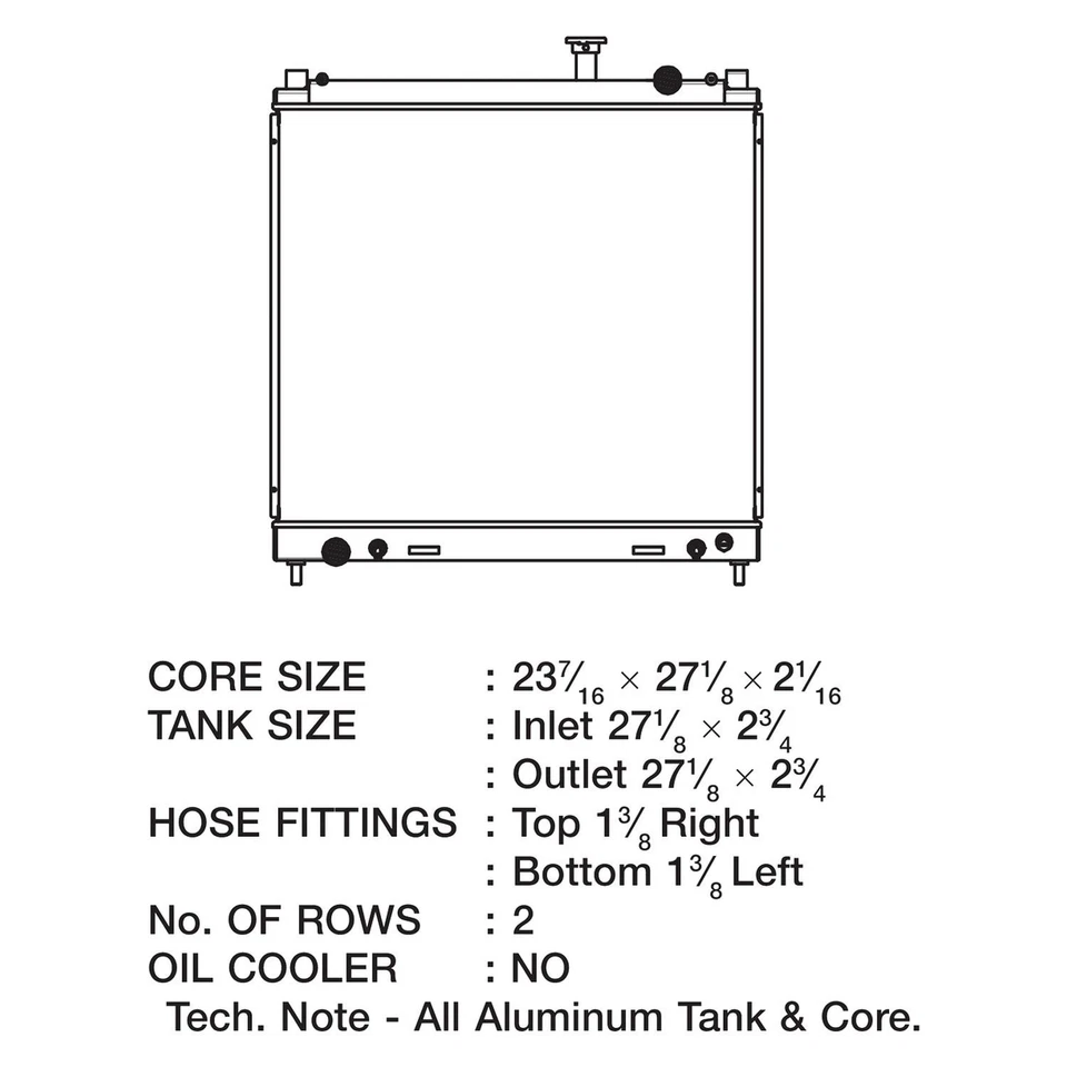 For Nissan Titan 2004-2014 CSF 3328 Engine Coolant Radiator - Изображение 2 из 2