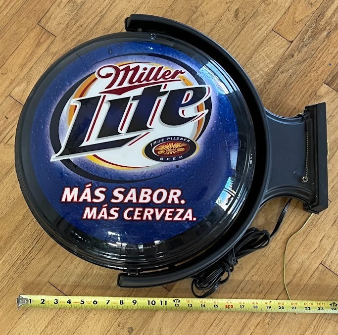 Miller Lite MGD Rotating Lighted Pub Sign Vintage (**Light