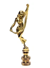 BRASS NAKED WOMAN DANCING DECORATIVE LAMP FINIAL 1/4 THREAD