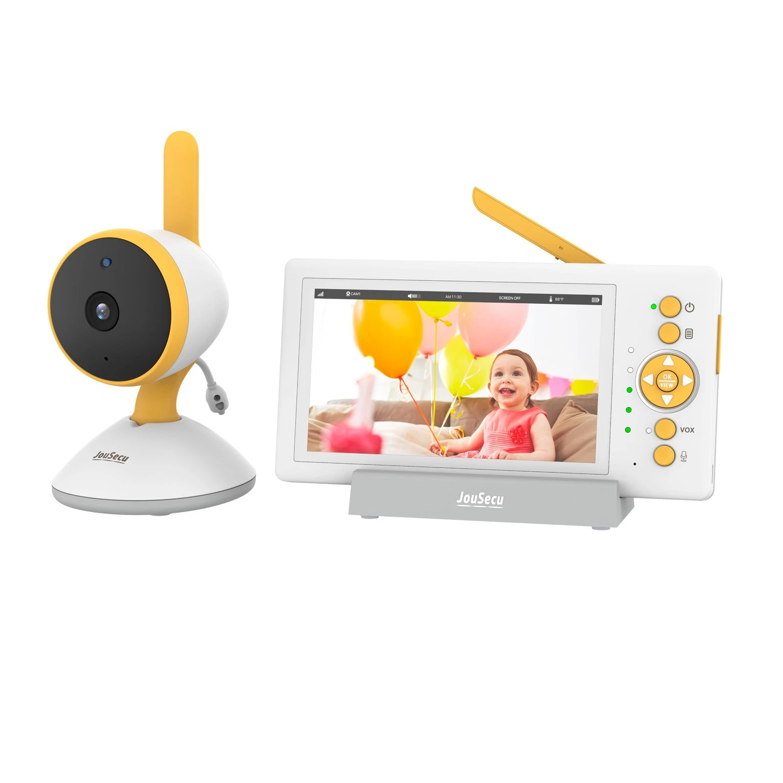 JouSecu Baby Monitor No WiFi, 5" 720P HD Screen Baby Monitor with Camera and ...