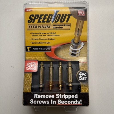 Ontel Speed Out Titanium Damaged Screw Extractor 4-piece Set works wth any Drill