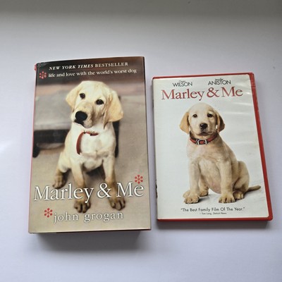 Marley and Me by John Grogan (2005 Hardcover 1st Edition ) & 2008 DVD Movie Set