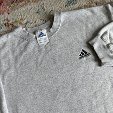 Vintage Adidas Small Logo Crewneck Sweatshirt Mens Large Grey