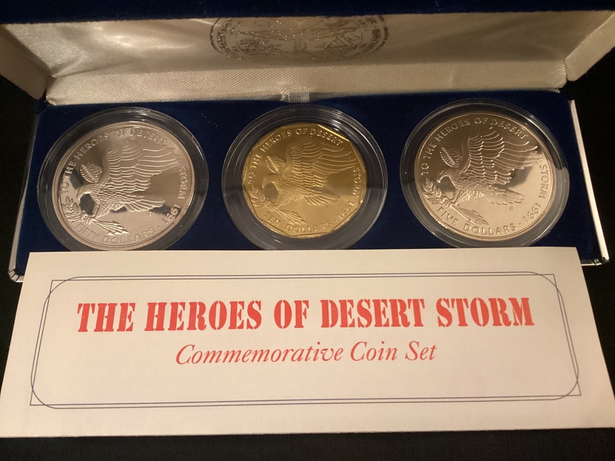 1991 The Heroes Of Desert Storm Commemorative Set 0.999 Silver