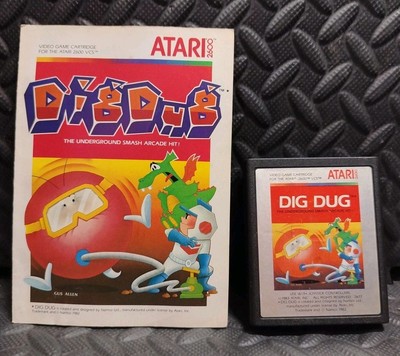 Dig Dug (Atari 2600, 1983) with Manual