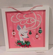 Target Wondershop Deer Picture Pink Chrismas MCM Retro Reindeer