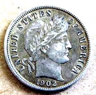 1902 BARBER DIME....FREE SHIPPING!......MIN. BID .01 & NO RESERVE!