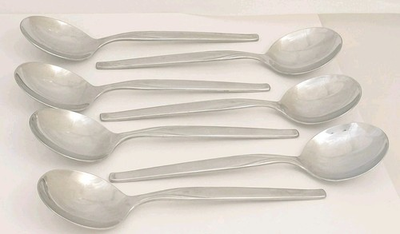 #ad FUTURA 7 Gumbo Soup Spoons 7quot; Old Company Stainless USA International MCM $35.00