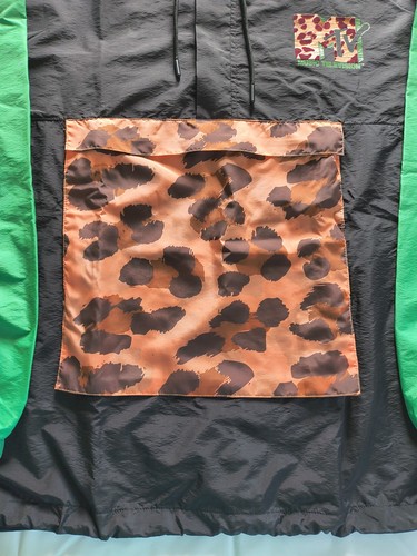 MTV Official Merchandise Anorak Mens Size XL By Dumbgood Cheetah Print Logo NWOT - Picture 4 of 13