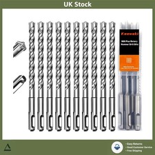Heavy Duty SDS Plus Hammer Drill Bits Set Cross Tip 8mm x 160mm 10 Pack