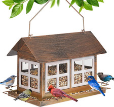 Bird Feeders, Heavy Duty Metal Bird Feeder for Outdoors Hanging, Weatherproof La