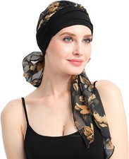 Chemo Headwear Turban for Women Long Hair Cancer Hat Soft Head Scarf Headwrap