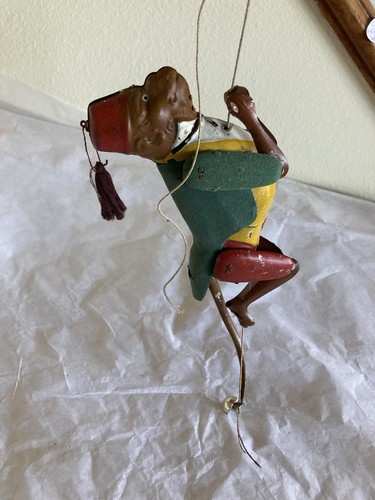 Vintage Lehman German Tin Litho Climbing Monkey Toy He Works - Picture 3 of 16