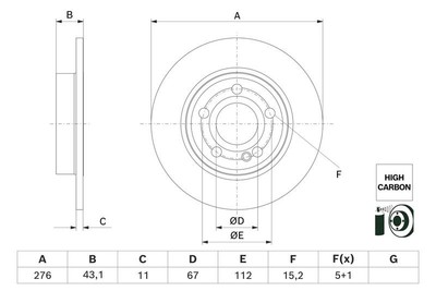 2x BOSCH Bremsscheibe 0 986 479 H60 für MERCEDES-BENZ