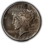 1921 $1 Silver Peace Dollar - High Relief Key Date - AU - SKU-B5505