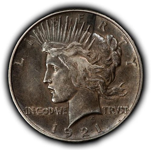 1921 $1 Silver Peace Dollar - High Relief Key Date - AU - SKU-B5505