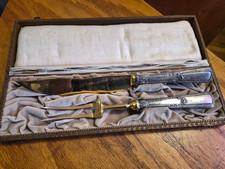 Ancien service à couverts couteau et fourchette 11" allemand argent 800 poinçonné avec étui