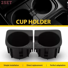 2set For Toyota Tacoma 2005-2017 Center Console Cup Holder Insert Black Left & R