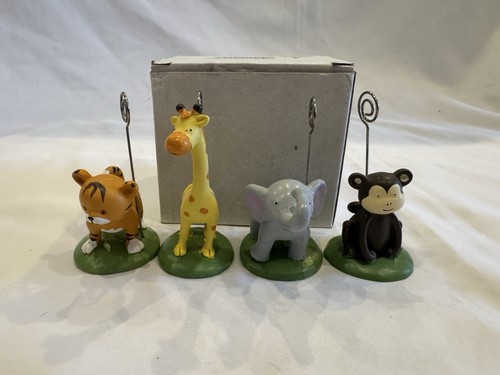 Kate Aspen Born to be Wild Animal Place Card Photo Holders Baby Gift Set of 4