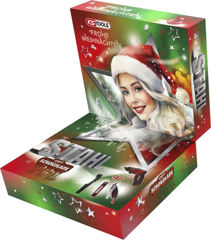 KS TOOLS Adventskalender mit 1/4" eMONSTER Akku-Bit-Schrauber-Satz, 30-tlg - Bild 2 von 4