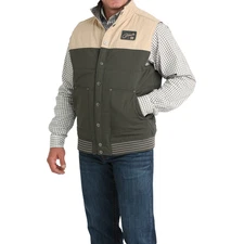 Cinch Men's Olive Green Reversible Aztec Vest MWV1910002