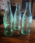 3 Vtg Embossed Hobbleskirt Coca-Cola Bottles Jasper, Alabama- Great Condition
