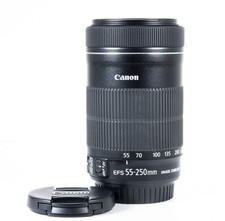 Canon EF-S 55-250mm f/4-5.6 IS STM Lens with Front and Rear Lens