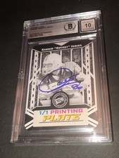 Beckett 10 Gem Mint Autograph Rocket Ismail 2024 Leaf 1/1 Printing Plate Black