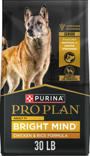 Purina Pro Plan Bright Mind Adult 7+ Chicken & Rice Formula Dry Dog Food, 30lb 2.03 per pound