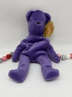 TY Old Face Teddy Violet Purple Beanie Baby 1st Gen 1993 Vintage Collectors