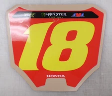 HONDA LAWRENCE 18 NUMBER PLATE DECAL GRAPHIC MOTORCROSS SUPERCROSS