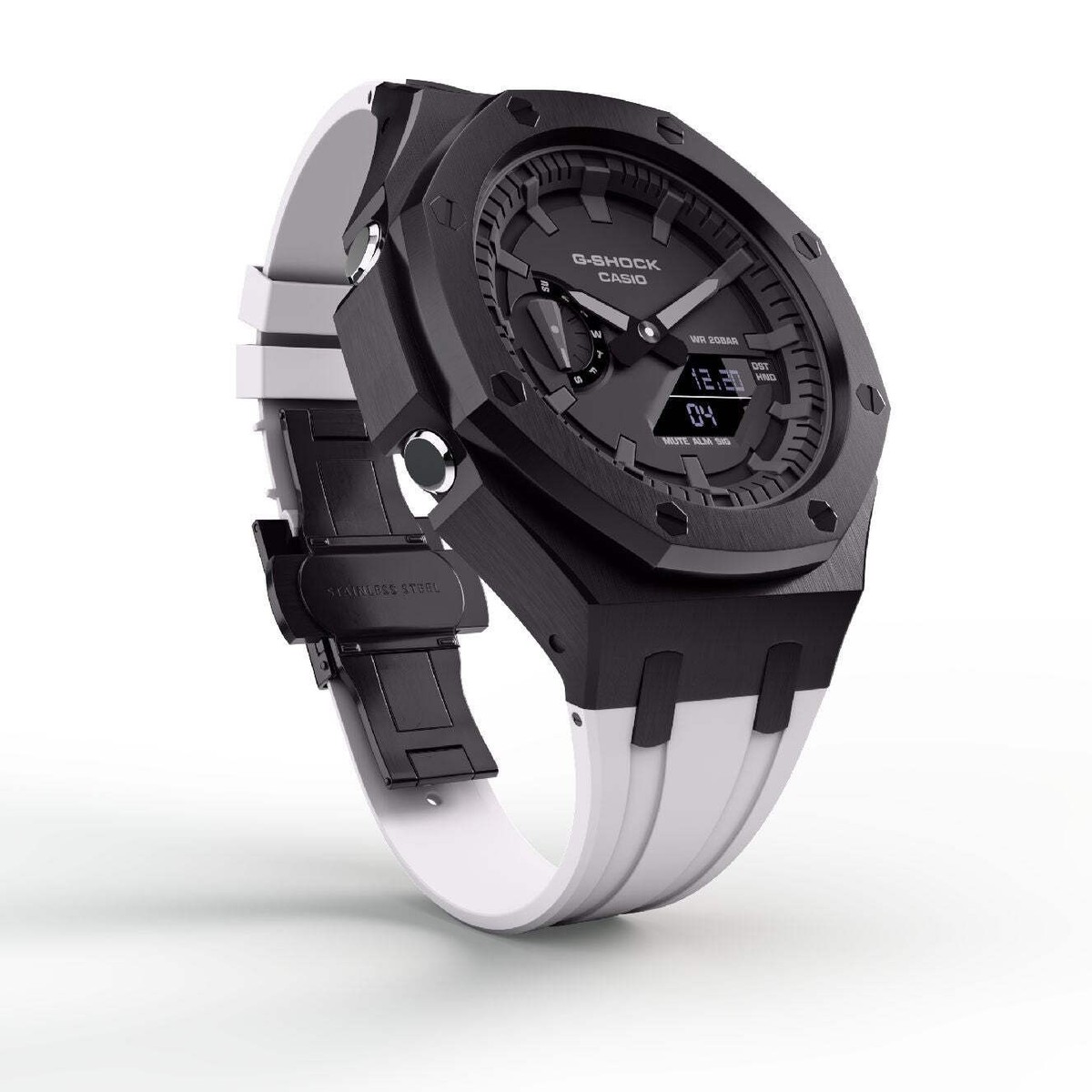 時計 G-SHOCK GA-2100 + casioak case Casioak Mod Custom Watch Casio G-Shock GA-2100 Black Case