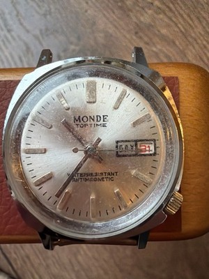 Vintage Monde Toptime Day Date Watch For Spares Or Repair - Faulty / Not Tested
