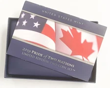 2019 Pride of 2 Nations Limited Edition 2 Coin Set Silver Eagle Maple Leaf