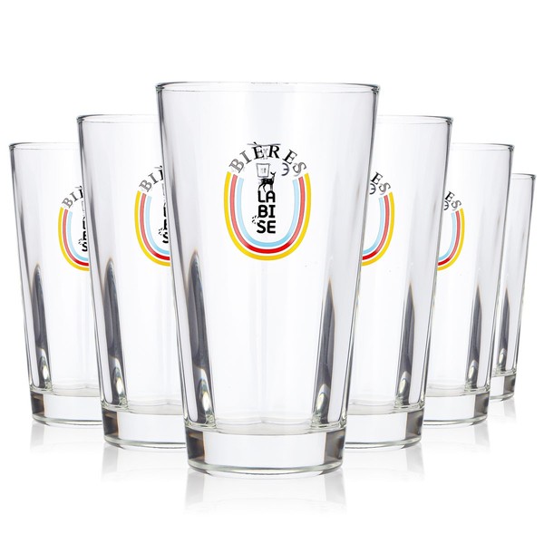 6X La Bise Bier Glas 0,25L Longdrink Regenbogen Willi Becher Bierglas (6Er Set)-image